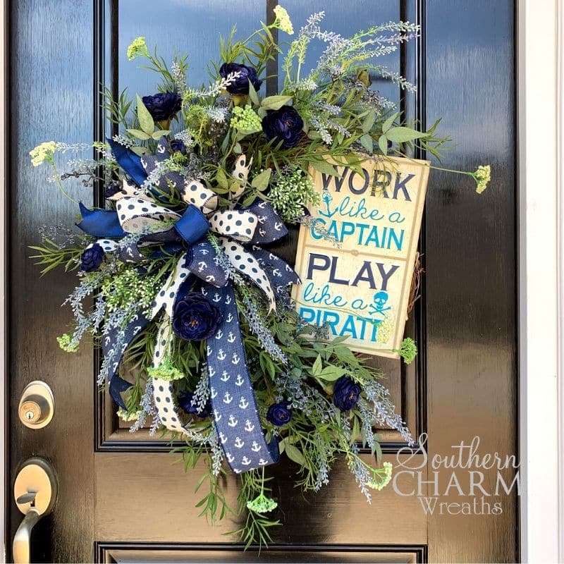 Door Wreath, Indoor Wreath, Grapes, Ribbon, Colorful, Wine Inspiration,  Wall Decor