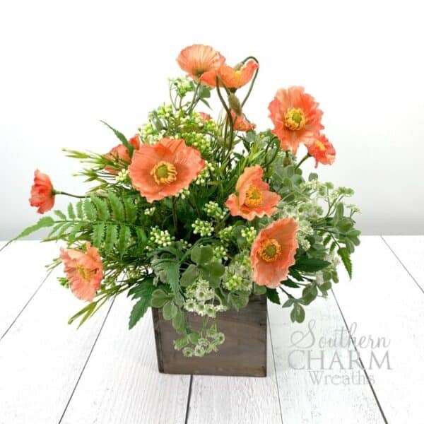 DIY Faux Poppy Floral Arrangement For Mother's Day