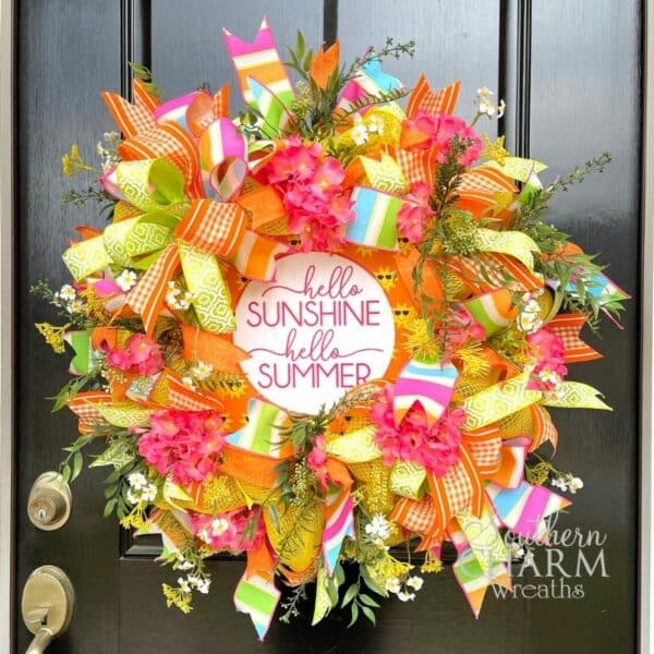 How To Make A Deco Mesh Summer Wreath - Southern Charm Wreaths