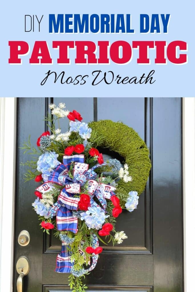 DIY Memorial Day Patriotic Moss Wreath