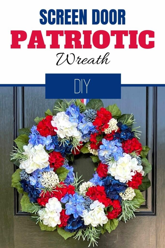 Red, White, and Blue Patriotic wreath on black door