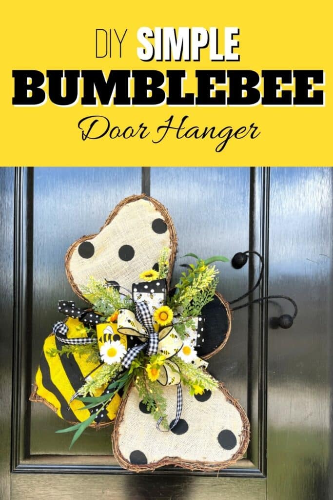 Bumble Bee Door Hanger, Bee Happy Decor, Bee Door Hanger, Bumble