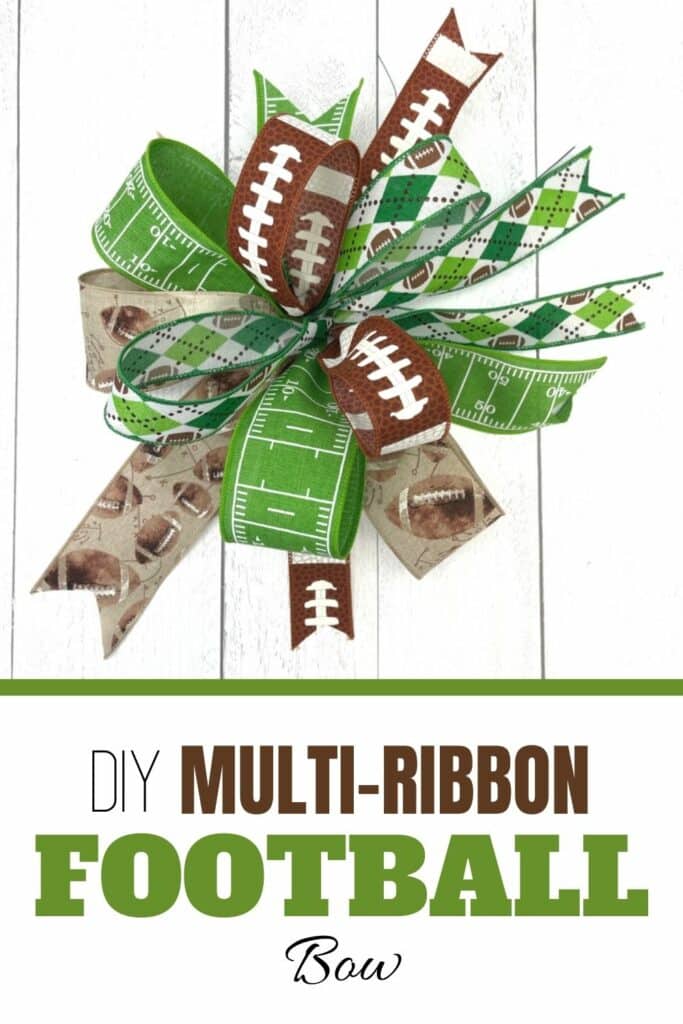 Multi-ribbon football theme bow