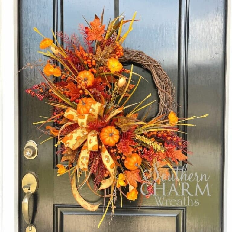 Opt In FREE How to Fall Pumpkin Grapevine Wreath - Southern Charm Wreaths