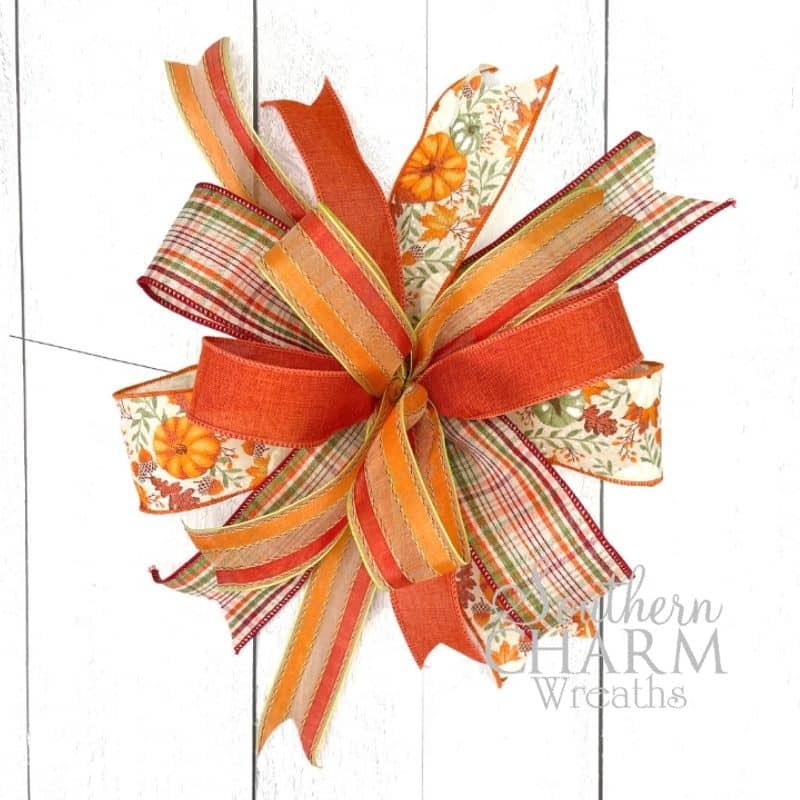 A trendy multi ribbon fall bow
