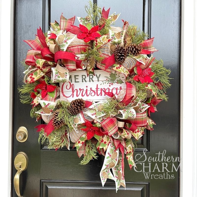 Blog - Merry Christmas Deco Mesh Wreath