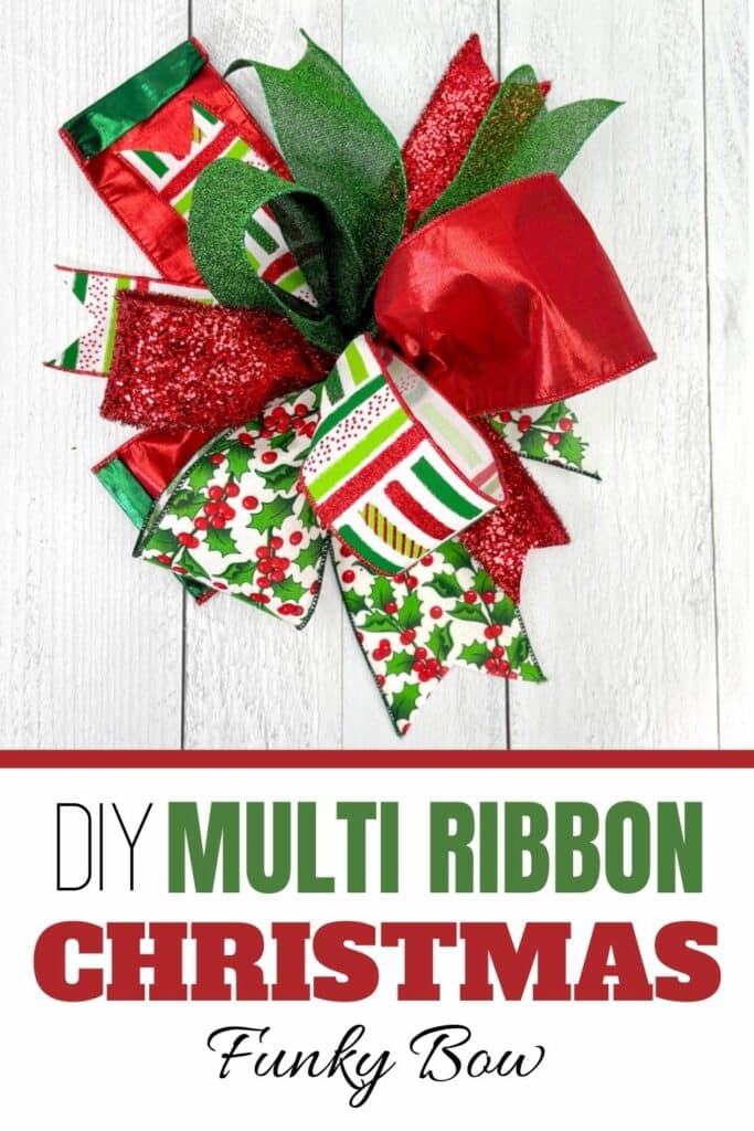 DIY Multi Ribbon Christmas Funky Bow