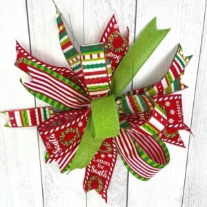 how to make multiple holiday ribbon bows for garlands, trees, wreaths, and mailbox