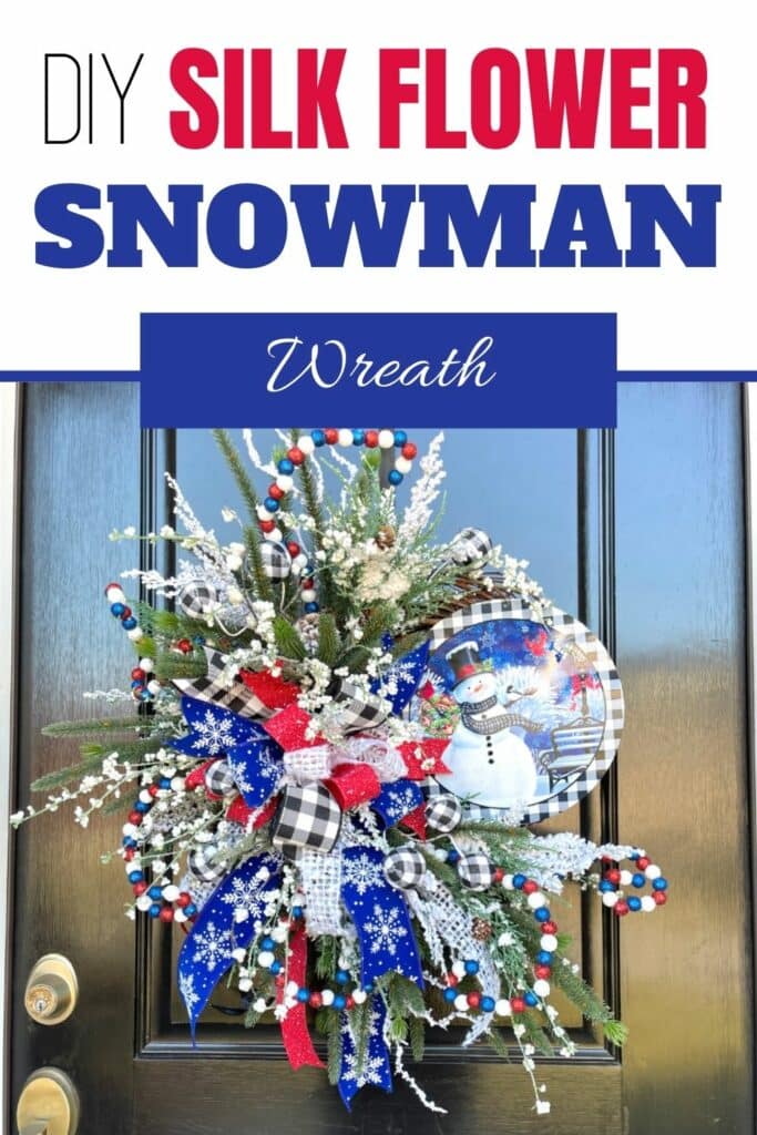 DIY Silk Flower Snowman Wreath