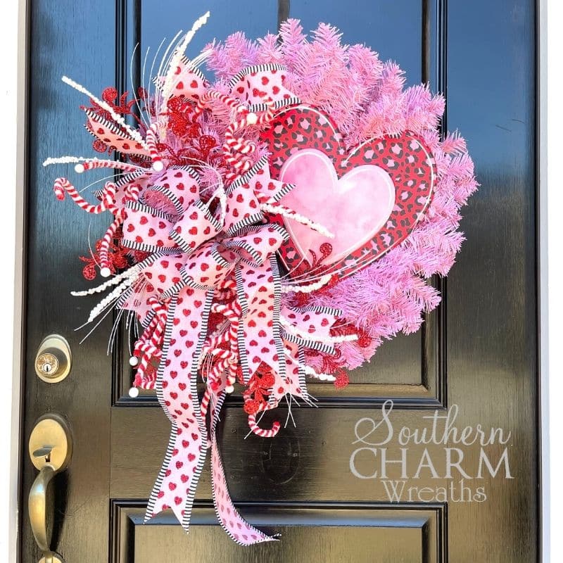 Deco Mesh Valentines Day Wreath - Southern Charm Wreaths