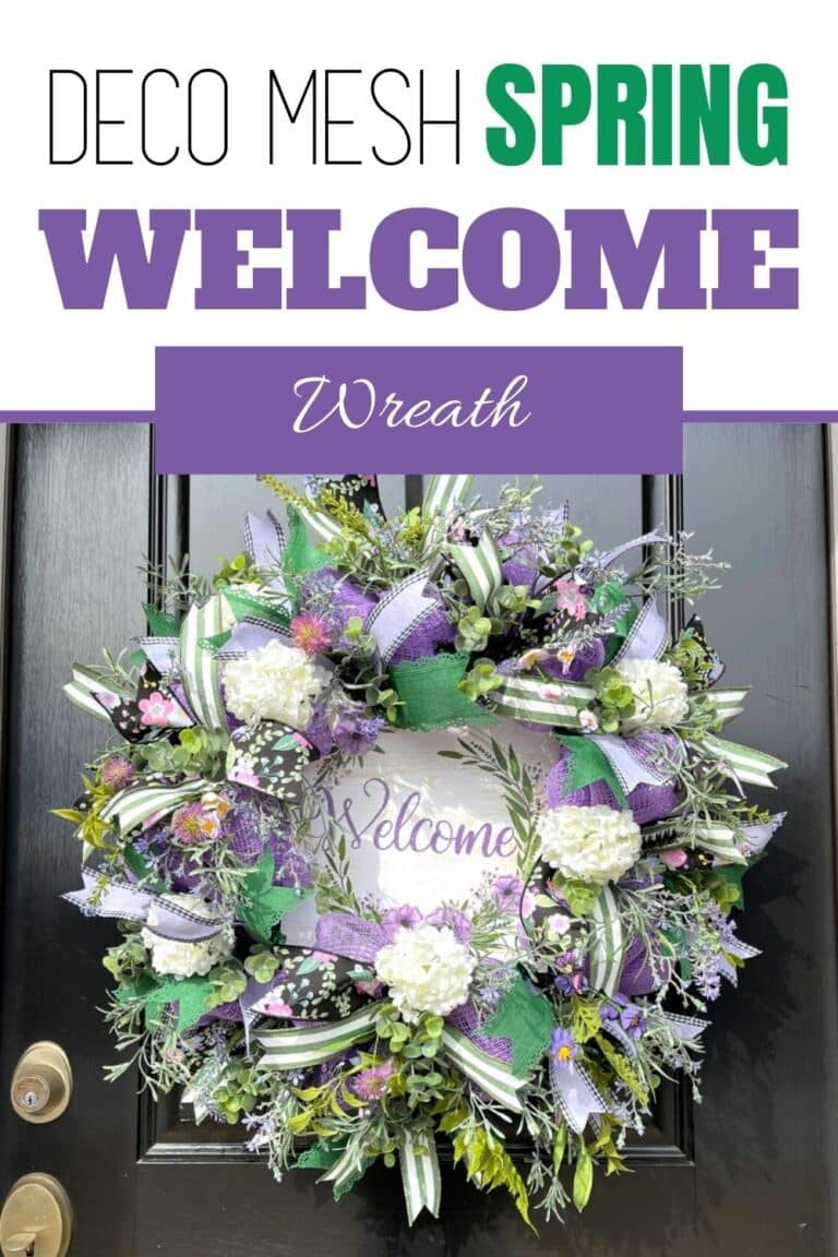 DIY Mesh Spring Welcome Wreath - Southern Charm Wreaths