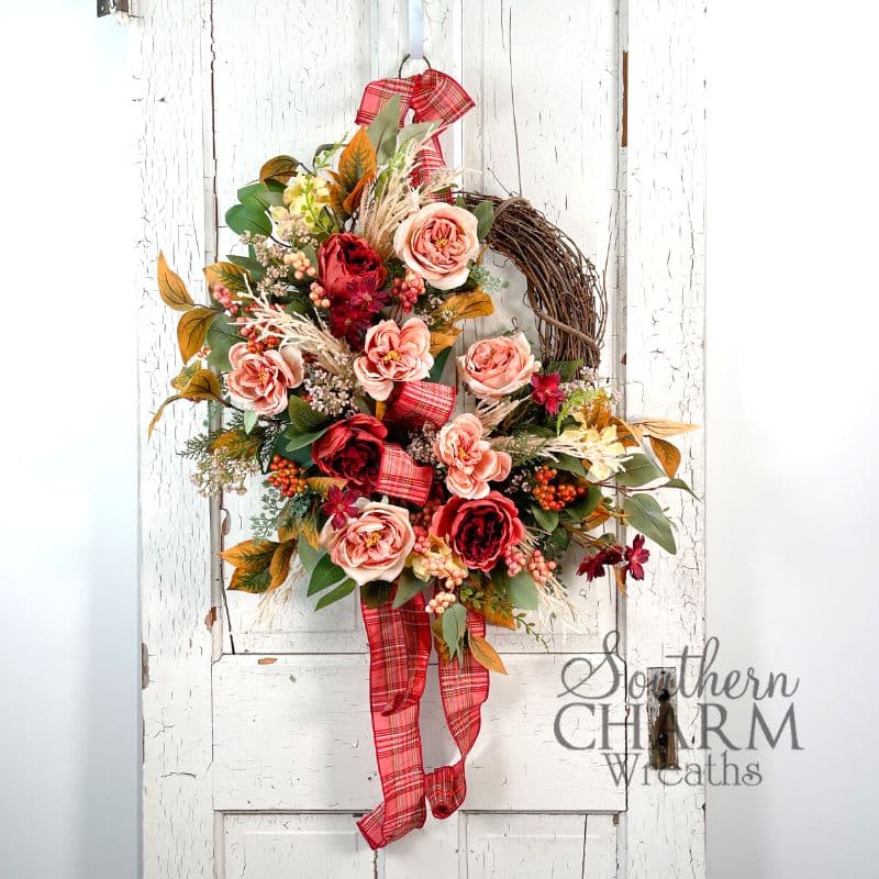 DIY Fall Peony Wreath - Southern Charm Wreaths