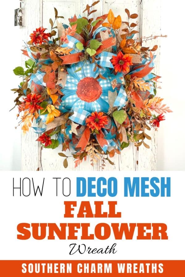 How To Make A Deco Mesh Sunflower Fall Wreath