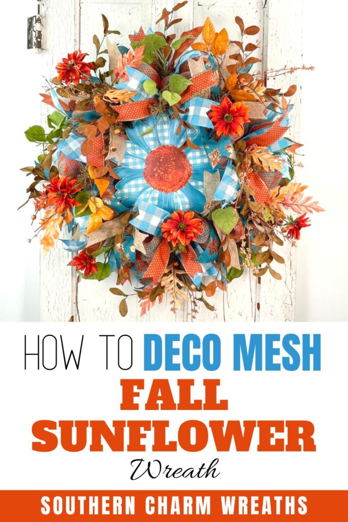 how to deco mesh fall sunflower wreath