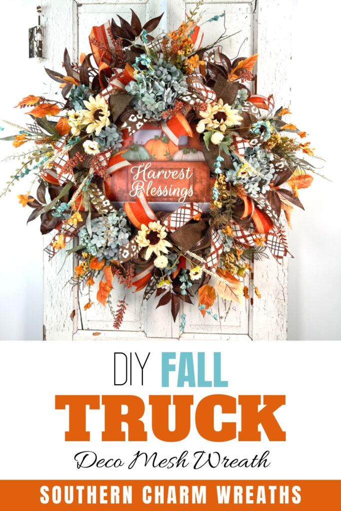 deco mesh fall truck wreath 