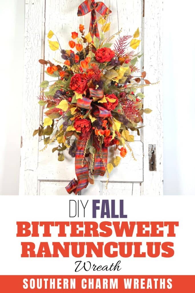 DIY Fall Bittersweet Ranunculus Wreath - from Southern Charm Wreaths 