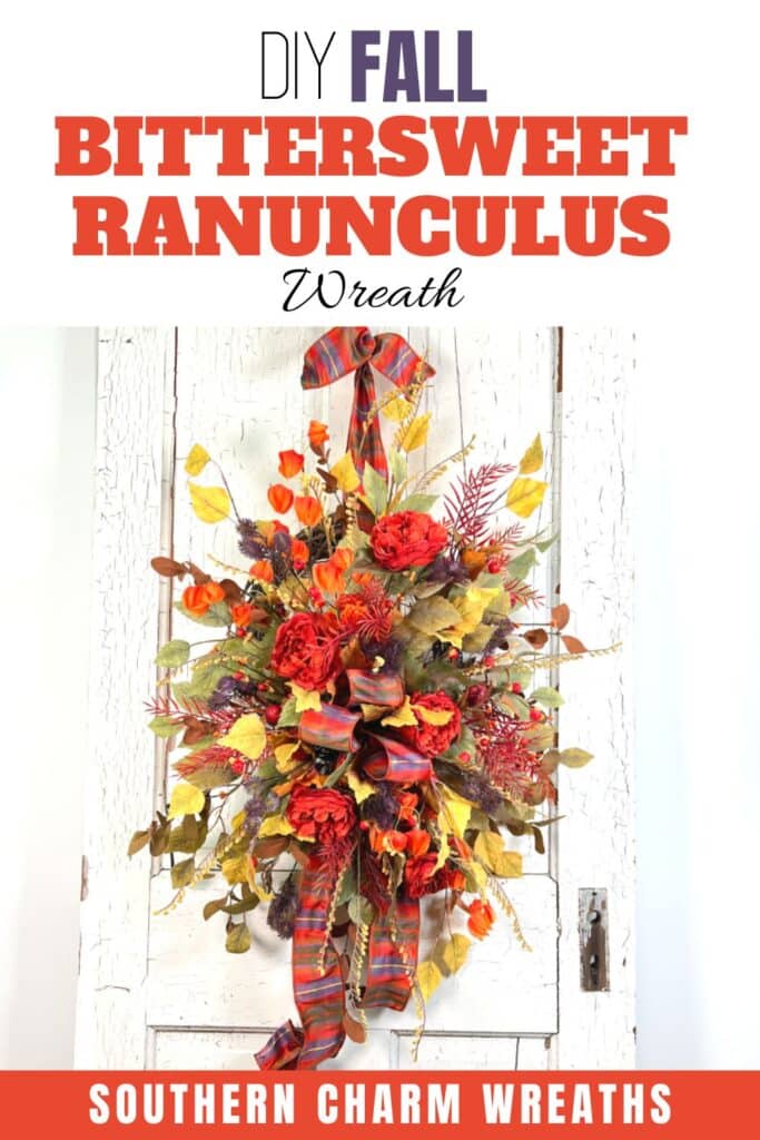 DIY Fall Bittersweet Ranunculus Wreath 