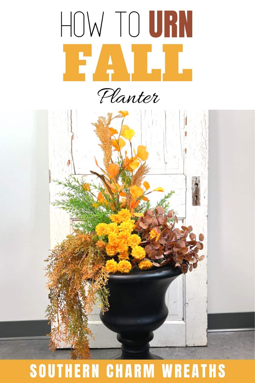 DIY Fall Urn Filler TUTORIAL, How to Make a Fall Planter, Outdoor Urn  Filler for Autumn, DIY Fall Planter Filler, Fall Front Porch Planter 