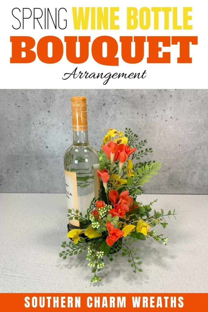 Spring Flower Wine Bottle Bouquet - Southern Charm Wreaths