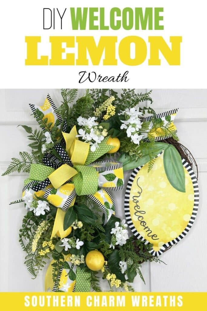 DIY welcome lemon wreath pin