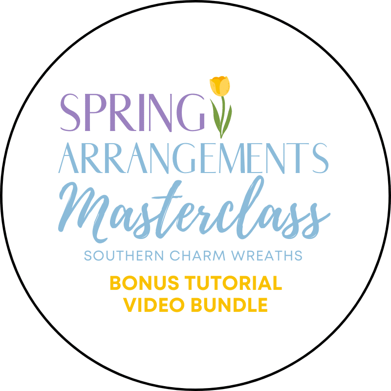 text overlay spring arrangements masterclass bonus tutorial video bundle white circle