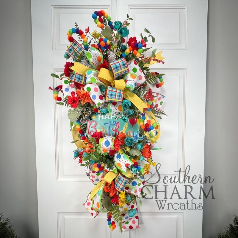 DIY Happy Birthday Swag Wreath - Southern Charm Wreaths