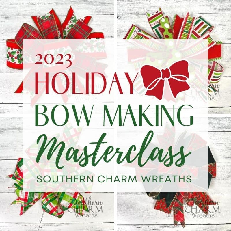 holiday bow making masterclass text overlay