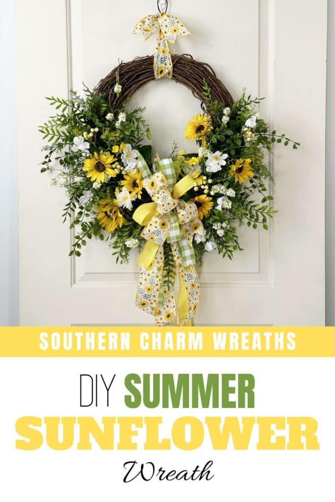 diy summer sunflower wreath pin