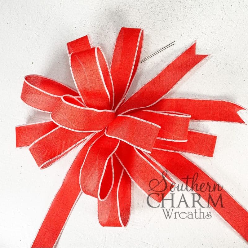 red one ribbon layered bow