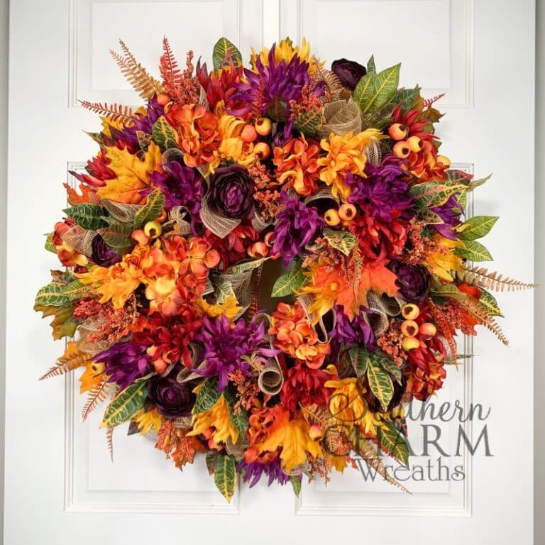 Fall Archives Southern Charm Wreaths   Blog Fall Dahlia Compact Wreath 768x768 