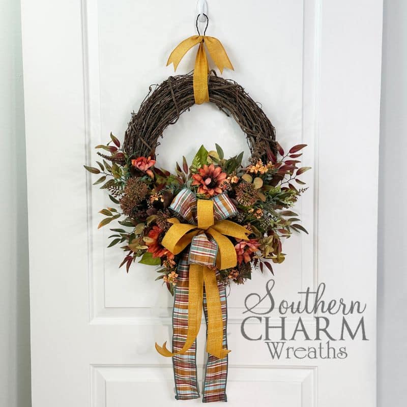 Blog - Fall Sunflower Thistle Wreath