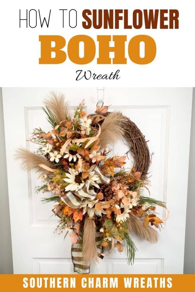 how to sunflower boho wreath pin