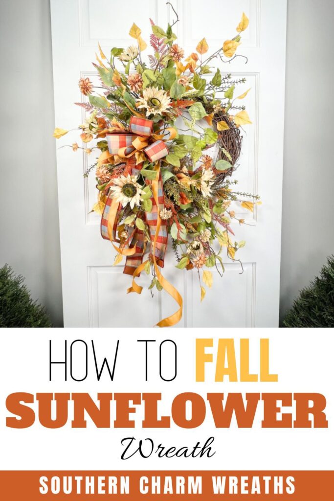 how to fall sunflower wreath pin