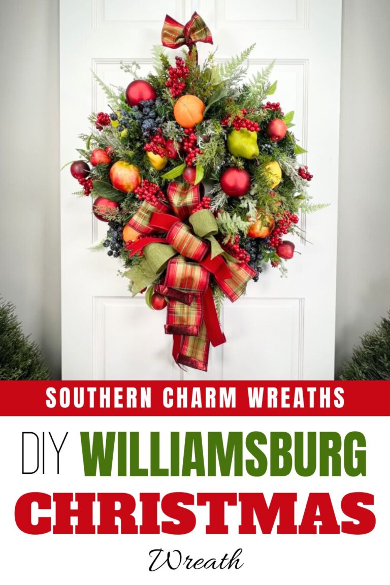 Williamsburg Christmas Wreath with Faux Fruit - Southern Charm Wreaths