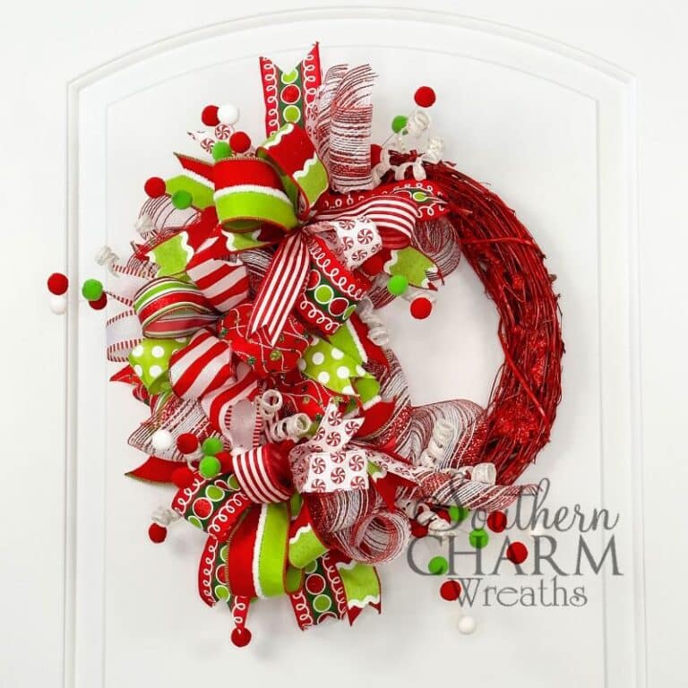 Holiday Funky Bow Wreath Design Southern Charm Wreaths