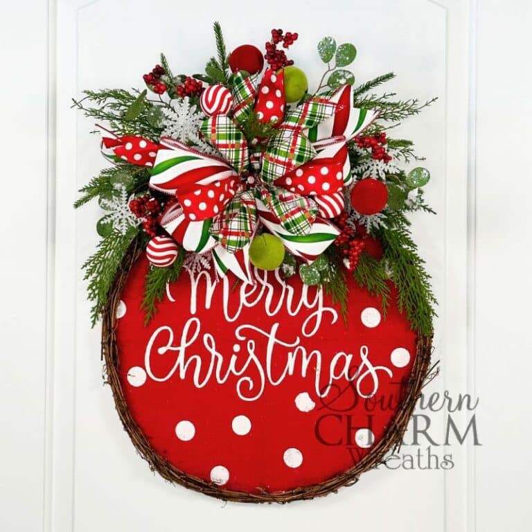 Merry Christmas Ornament Door Hanger with Coach Laurie Anne Southern Charm Wreaths