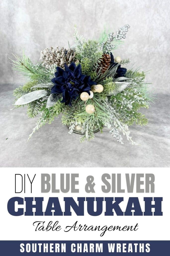 DIY Blue & Silver Chanukah table arrangement pin