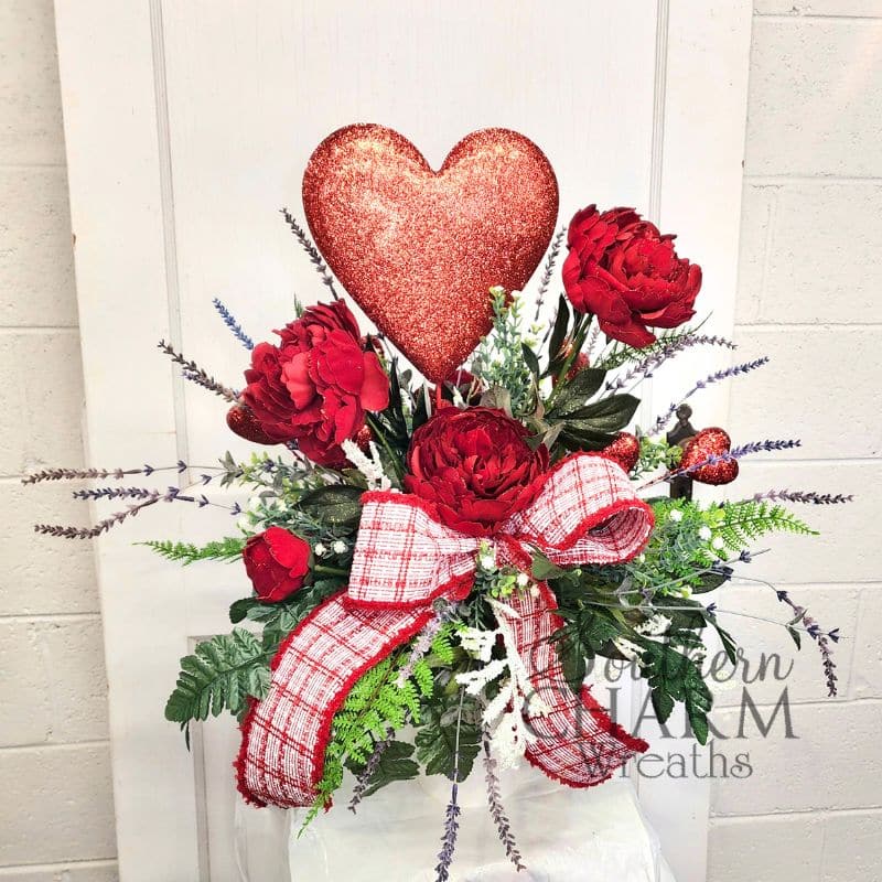 Deco Mesh Valentines Day Wreath - Southern Charm Wreaths