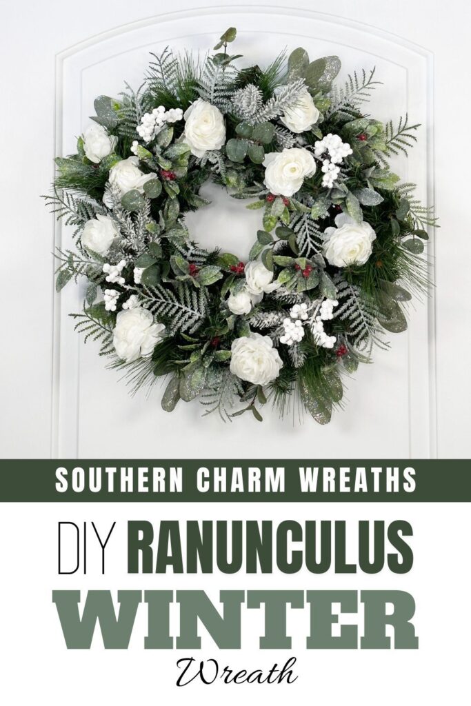 DIY Ranunculus Winter Wreath pin