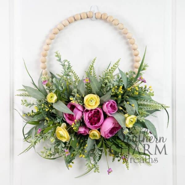 Spring Beaded Hoop Wreath - Southern Charm Wreaths