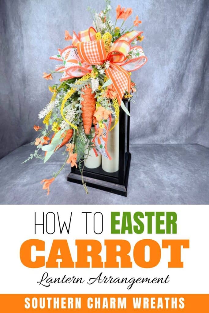 How to Easter carrot lantern arrangement pin