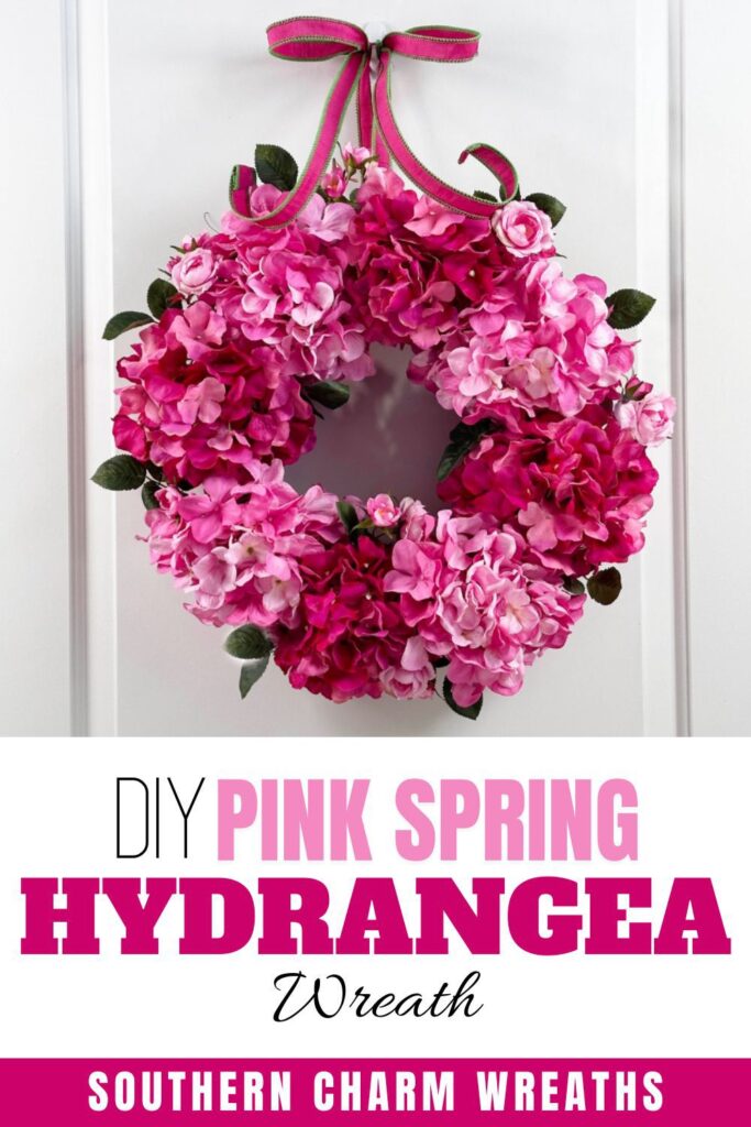 DIY PINK SPRING HYDRANGEA WREATH PIN