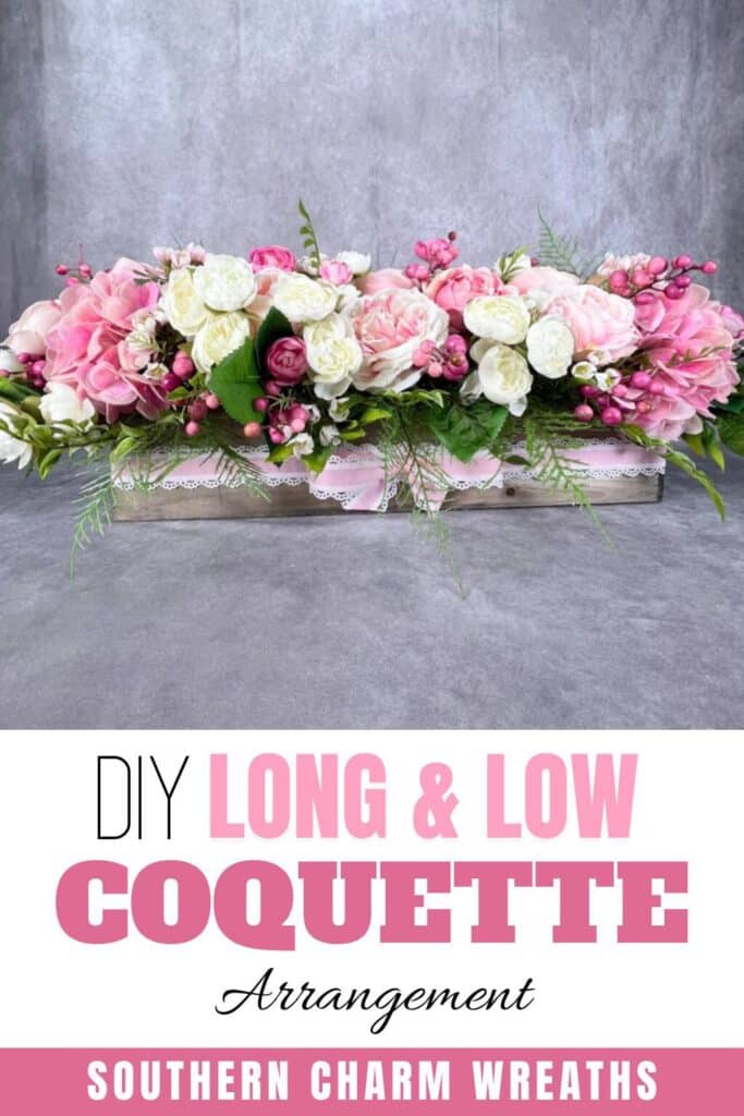 DIY long & low coquette arrangement pin