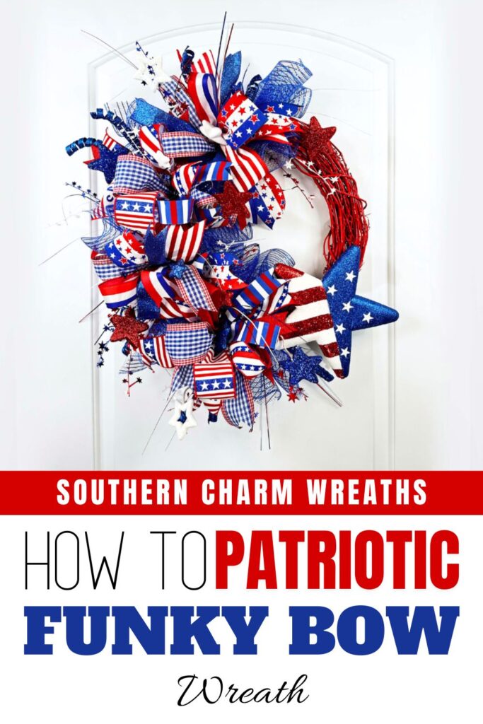 how to patriotic funky bow wreath pin