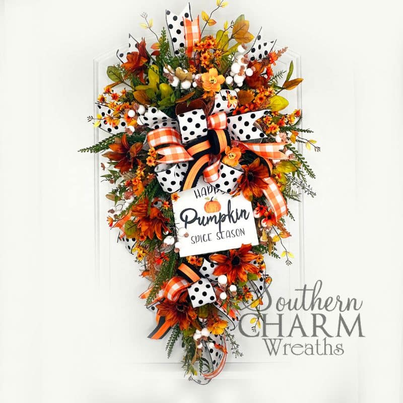 FallSwagMasterclass - Fall Deco Mesh Pumpkin Spice Swag