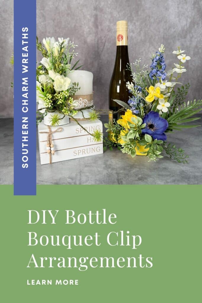 DIY bottle bouquet clip arrangements pin