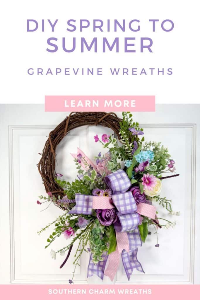 DIY Spring to Summer grapevine transitional wreath