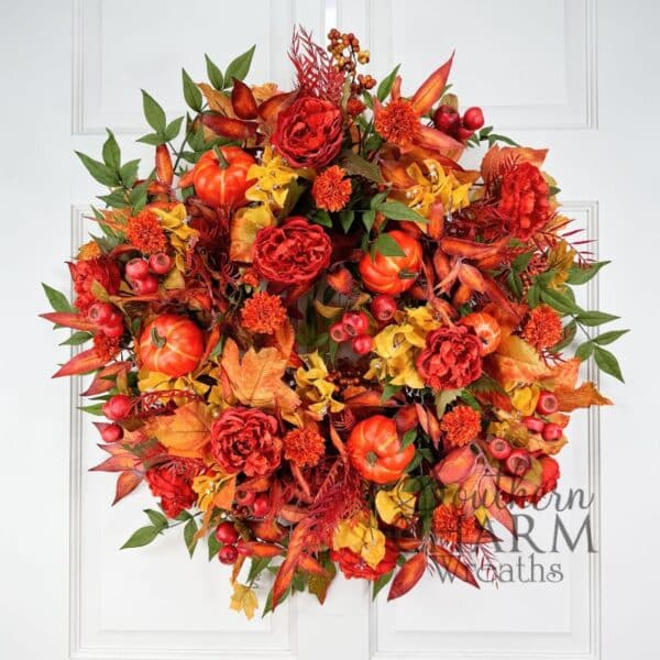 Blog - Fall Peony Pumpkin Compact Wreath