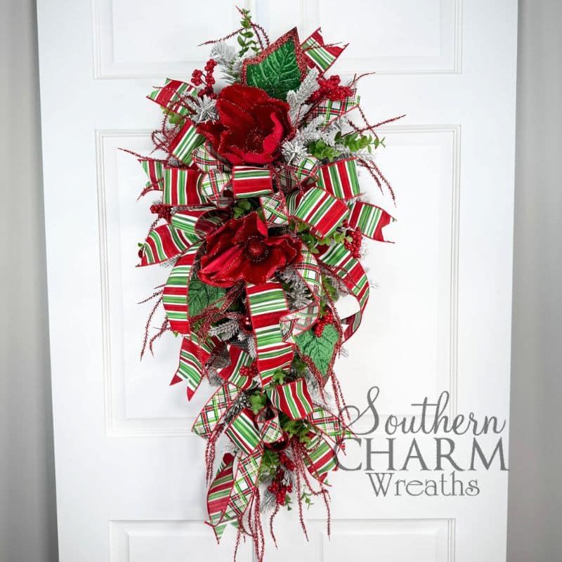 Simple Christmas Workshop - Red Magnolia Flocked Swag