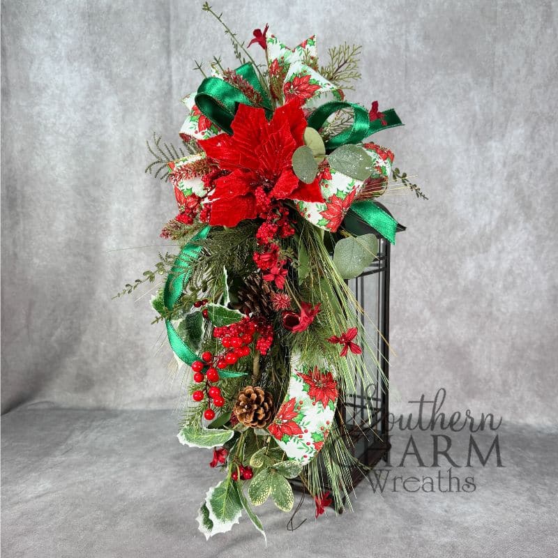 Simple Christmas Workshop - Red Poinsettia Lantern Topper